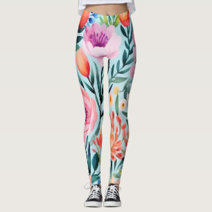 Kleurrijk zomerbloemenontwerp leggings