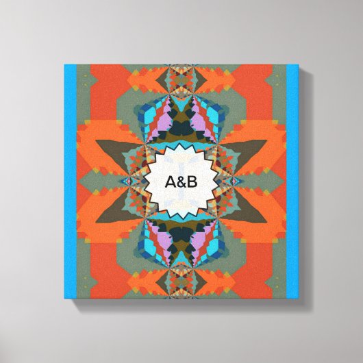 Kleurrijk Zuid-Western geometrisch patroon Canvas Afdruk (Voorkant)