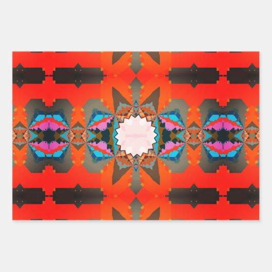Kleurrijk Zuid-Western geometrisch patroon Inpakpapier Vel (Voorkant 2)