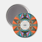 Kleurrijk Zuid-Western geometrisch patroon Magneet (Voorkant / Achterkant)