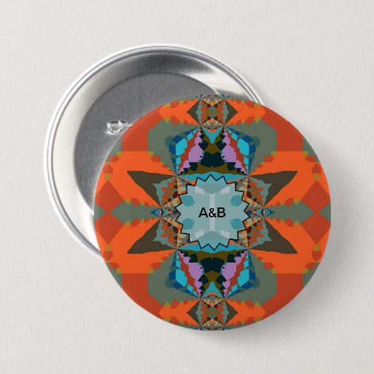 Kleurrijk Zuid-Western geometrisch patroon Ronde Button 7,6 Cm (Voorkant /achterkant)