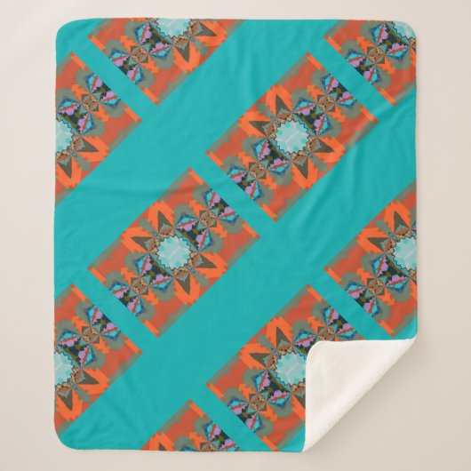 Kleurrijk Zuid-Western geometrisch patroon Sherpa Deken (Voorkant)