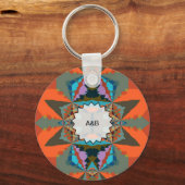 Kleurrijk Zuid-Western geometrisch patroon Sleutelhanger (Voorkant)