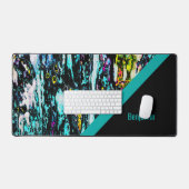 Kleurrijk + zwart chique cool marmer bureaumat (Keyboard & Muis)