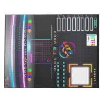 Kleurrijk Zwart Kantoor School Groot Notitieblok