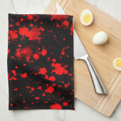 Kleurrijk zwart rood verf spatten artistieke Splas Theedoek (Quarter Fold)