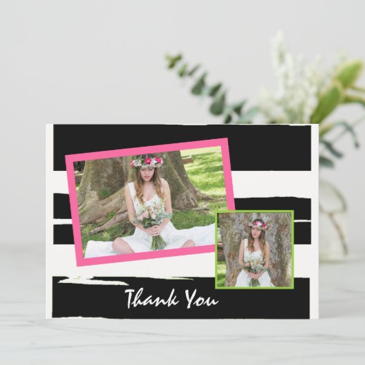 Kleurrijk zwart-wit foto Afstuderen Kaart (Staand voorkant)