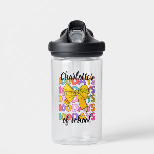 Kleurrijke 100 Dagen School Gele Potlood Boog Waterfles