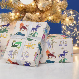 Kleurrijke 12 Dierenriem Tekens voor Verjaardag Cadeaupapier