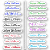 Kleurrijke 18 Labels, handgeschreven scriptnaamsti Sticker (Voorkant)