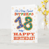 Kleurrijke 18e verjaardag voor speciale vriend kaart (Gele Bloem)