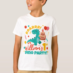 Kleurrijke 1e verjaardags Dino-feest T-shirt
