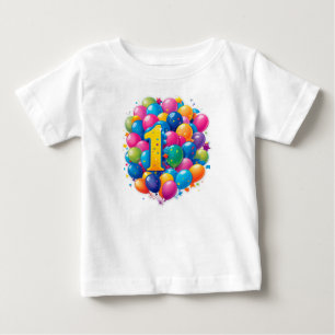 Kleurrijke 1e verjaardagsviering met ballonnen