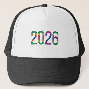 Kleurrijke 2026 Jaar Gedrukt Elegante Nieuwjaars-P Trucker Pet