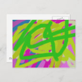 kleurrijke 3748 abstracte kunst briefkaart (Voorkant / Achterkant)