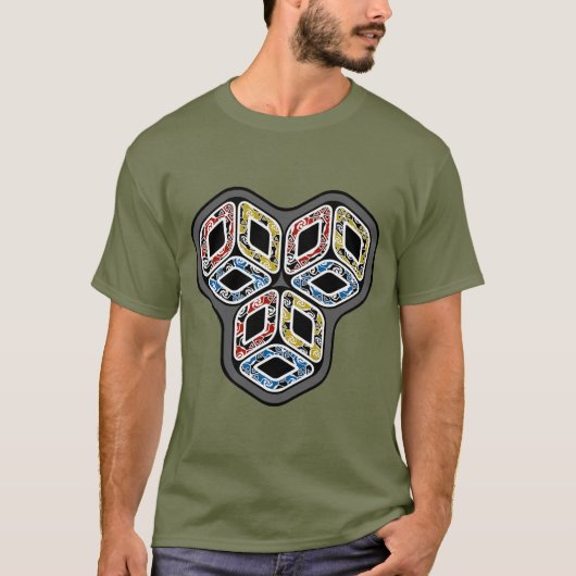 Kleurrijke 3-D kubussen T-shirt (Voorkant)