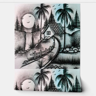 Kleurrijke 3D digitale schil en stick wallpaper – Behang