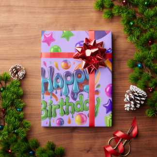 Kleurrijke 3D Gelukkige Verjaardag Cadeau Dozen & Cadeaupapier