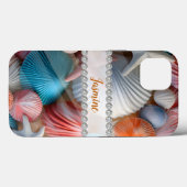 Kleurrijke 3D Sea shells, diamant lijst op maat Case-Mate iPhone Case (Achterkant (horizontaal))