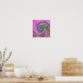 Kleurrijke 3d-spiraaldraai vortex abstracte achter poster (Keuken)