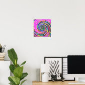 Kleurrijke 3d-spiraaldraai vortex abstracte achter poster (Thuiskantoor)