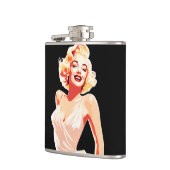 Kleurrijke 50s' Belle op Black Hip Heupfles (Links)