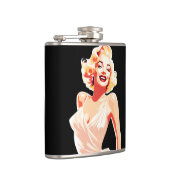 Kleurrijke 50s' Belle op Black Hip Heupfles (Rechts)