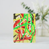 Kleurrijke 676 abstracte kunst briefkaart (Staand voorkant)