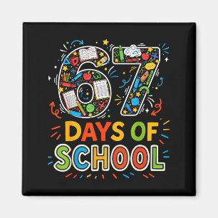 Kleurrijke 67 dagen schoolklas leerfeest magneet