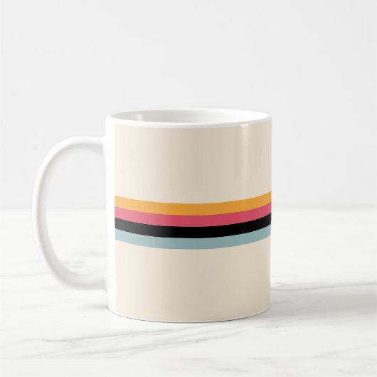 Kleurrijke 70s Retro Stripes Koffiemok (Links)