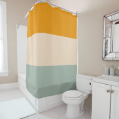 Kleurrijke 70s Striped Retro Stripes Douchegordijn (In situ)