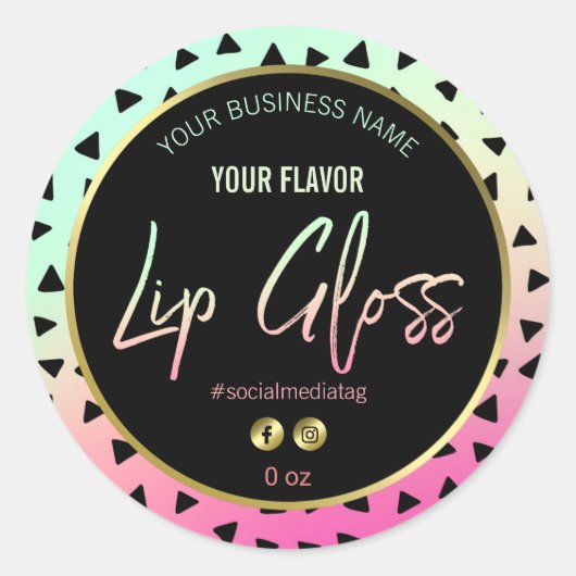 Kleurrijke 80's Design Lip Gloss Labels (Voorkant)