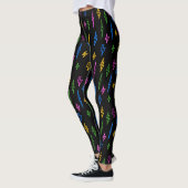 Kleurrijke 80's Neon Lightning Pattern Leggings (Links)