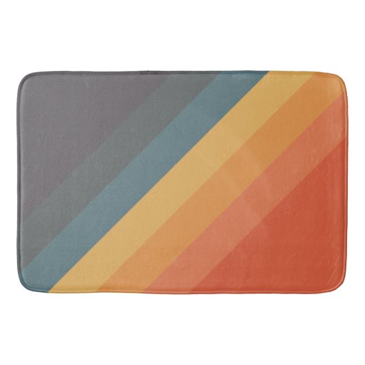 Kleurrijke 80s Retro Stripes Badmat (Voorkant)