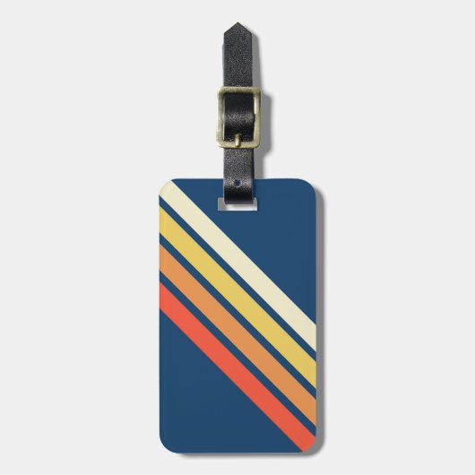Kleurrijke 80s Retro Stripes Bagagelabel (Voorkant verticaal)