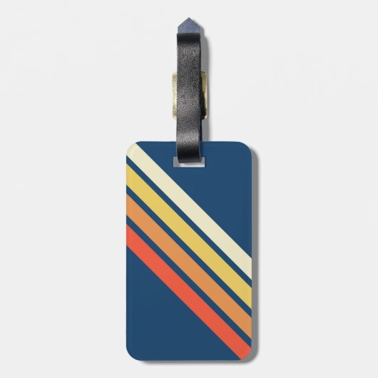 Kleurrijke 80s Retro Stripes Bagagelabel (Achterkant verticaal)