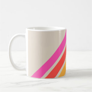 Kleurrijke 80s Retro Stripes Koffiemok