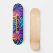 Kleurrijke 90s Wave Pattern Skateboard (Voorkant)