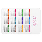 Kleurrijke aangepaste kalender 2021 magneet (Horizontaal)