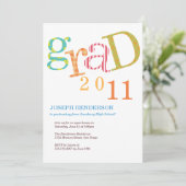 Kleurrijke aankondiging van afstuderen van opwindi (Staand voorkant)