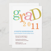 Kleurrijke aankondiging van afstuderen van opwindi (Voorkant / Achterkant)