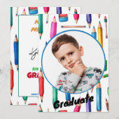 Kleurrijke aankondiging van de kleuterschool afstu (Voorkant / Achterkant)