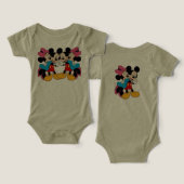 Kleurrijke aap ontwerp baby T-shirt (Ontwerp Voorkant & Achterkant)