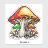 Kleurrijke aardachtige psychedelische paddenstoelk sticker (Vel)