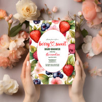 Kleurrijke aardbei baby shower bes