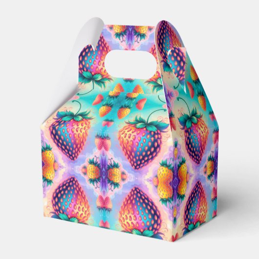 Kleurrijke aardbei bedankdoosjes (Voorkant Zijde)