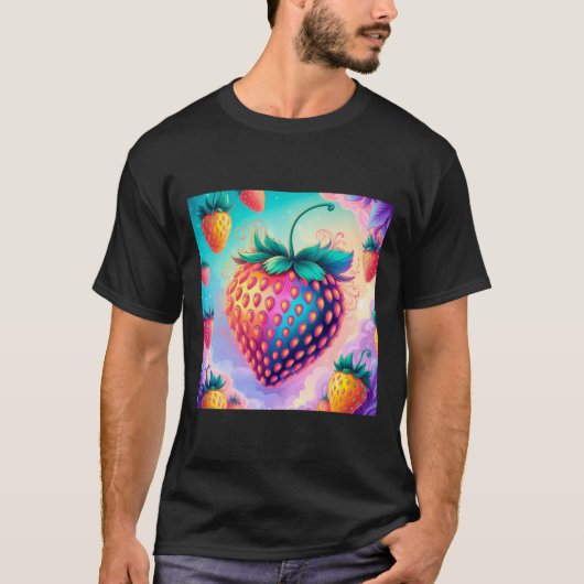 Kleurrijke aardbei t-shirt (Voorkant)