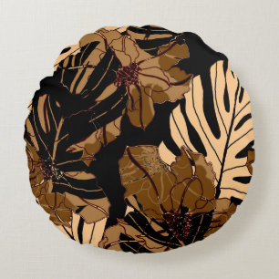 Kleurrijke aardbei: Waterverf roze erwten Rond Kussen