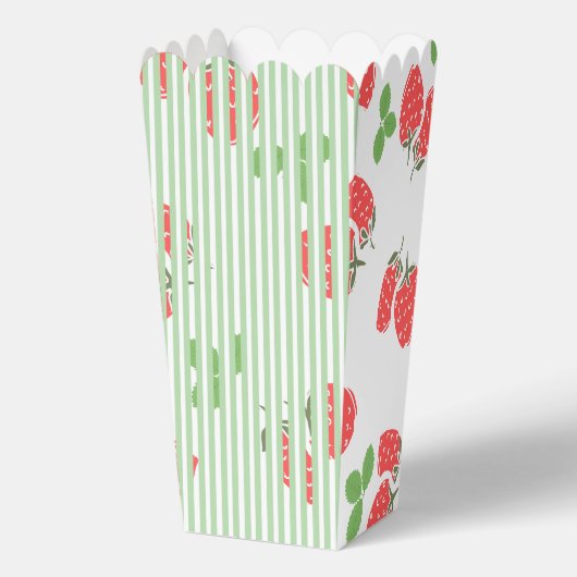 Kleurrijke aardbeien en groene strepen Verjaardag Bedankdoosjes (Achterkant)