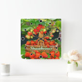 Kleurrijke aardbeitijd vierkante klok (Huis)